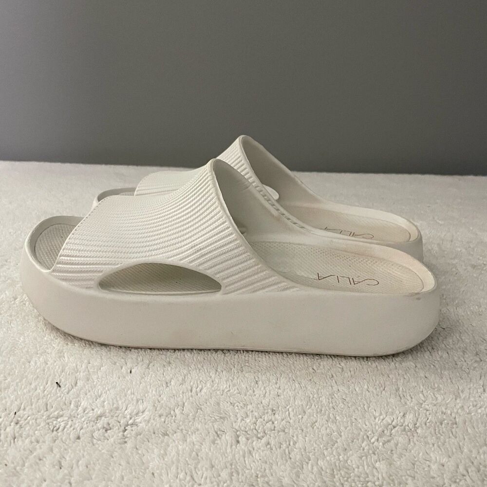 Calia White Slide Sandals Comfort Foam Athleisure 6 Women's Normcore Gym - Picture 13 of 13
